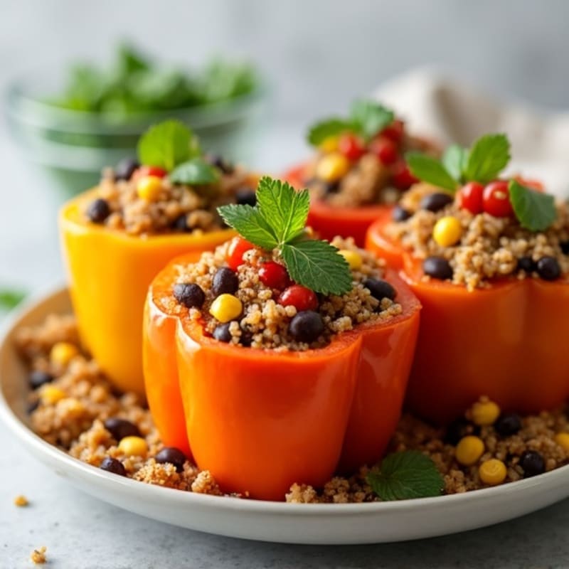 Zesty Quinoa Stuffed Bell Peppers