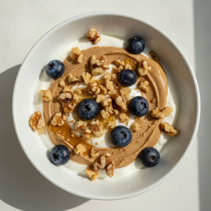 Creamy Greek Yogurt Parfait with Almond Butter and Fresh Berries