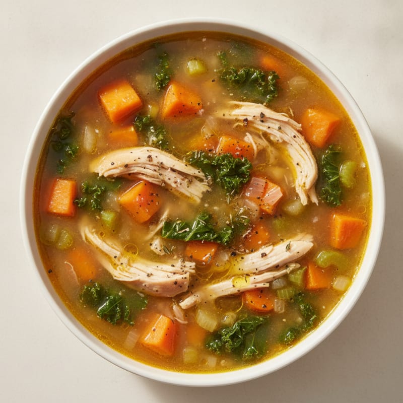 Hearty Chicken Bone Broth Soup