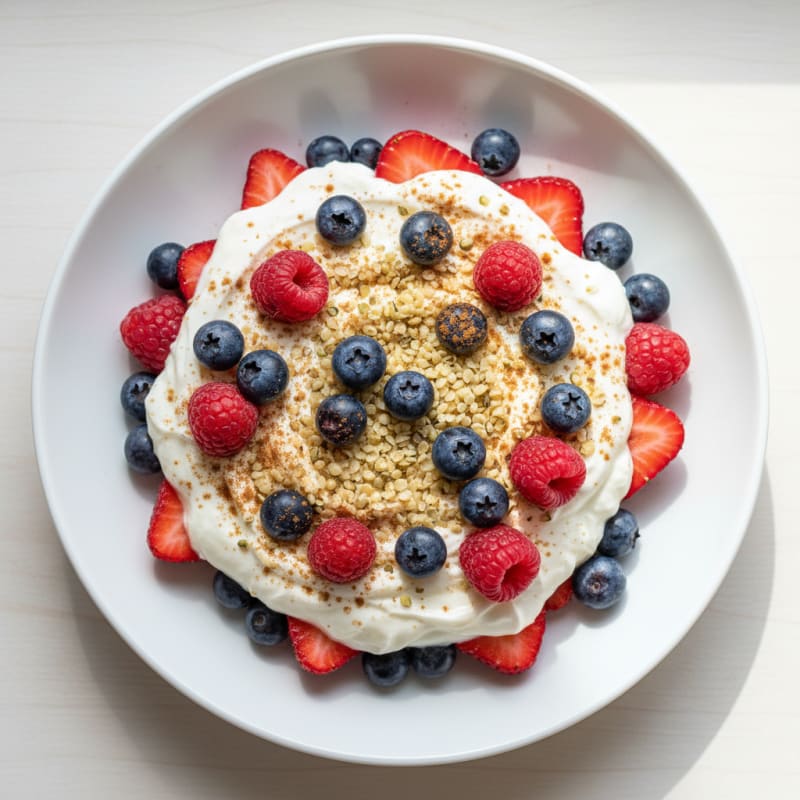 Greek Yogurt Protein Parfait with Mixed Berries