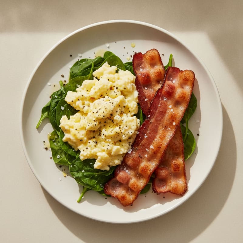 Classic Eggs with Seared Bacon