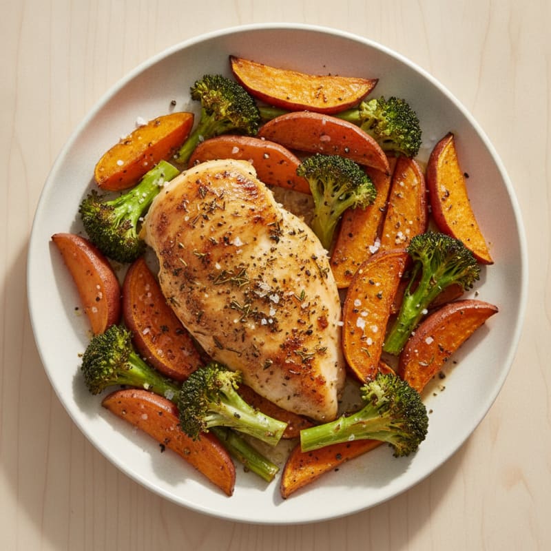 Herb-Baked Chicken with Roasted Vegetables