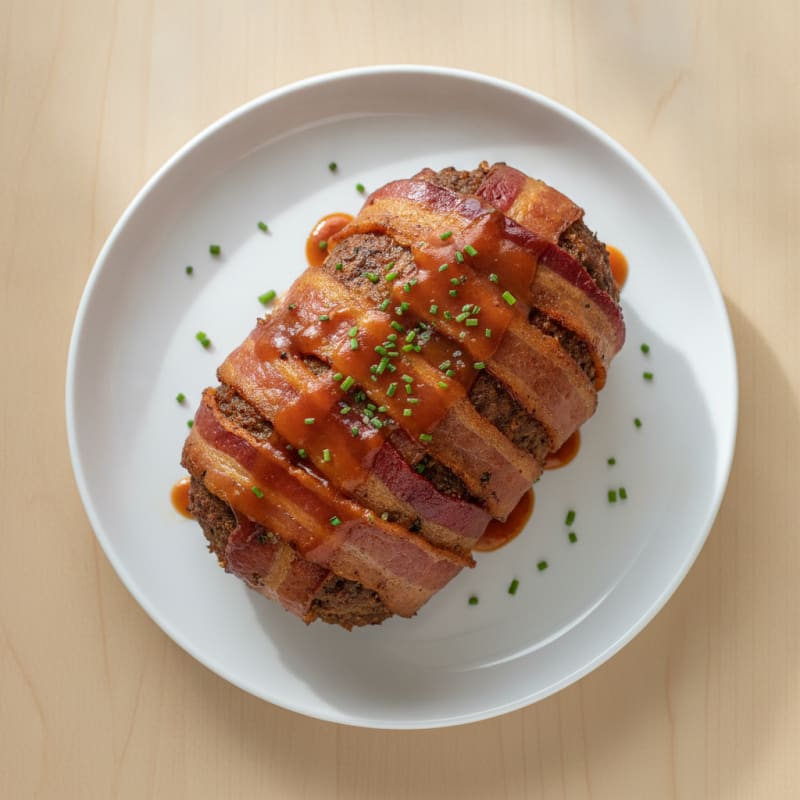 BBQ Bacon-Wrapped Meatloaf with Glaze