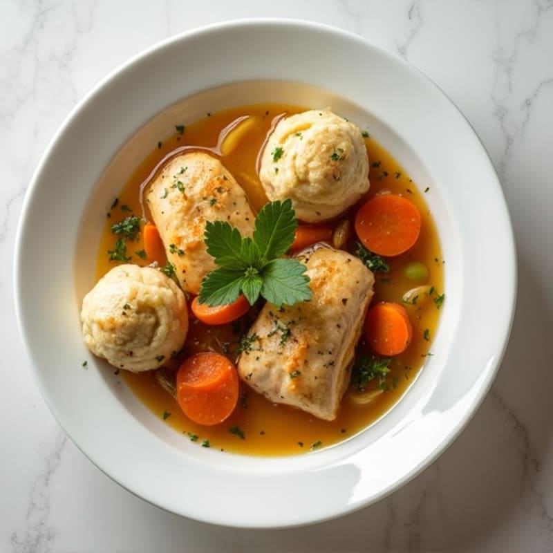Healthy Chicken Stew with Fluffy Herb Dumplings