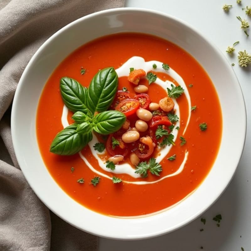 Silky Roasted Tomato Basil Soup