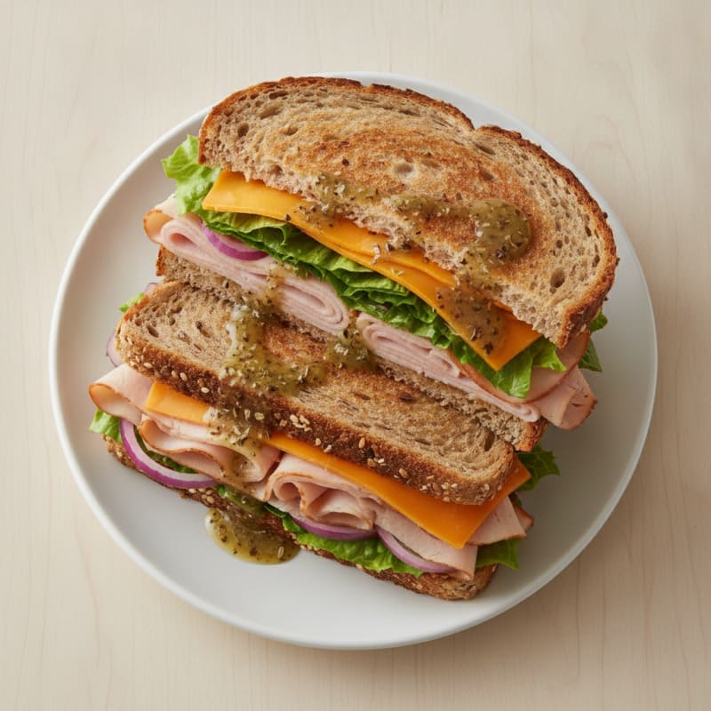 Deli Turkey and Cheddar Sandwich