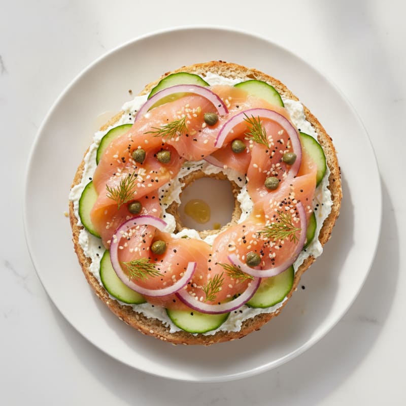 Smoked Salmon Everything Bagel