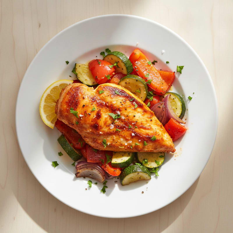 Spicy Harissa Chicken with Roasted Vegetables