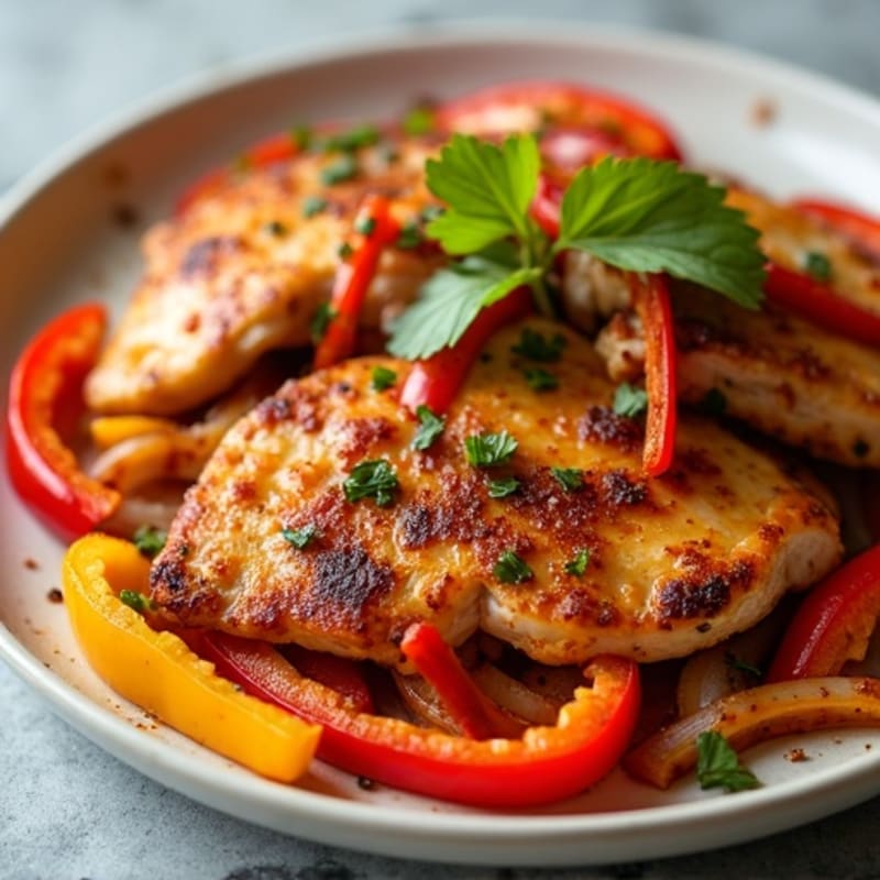 Sheet Pan Chicken Fajitas with Crispy Peppers and Onions