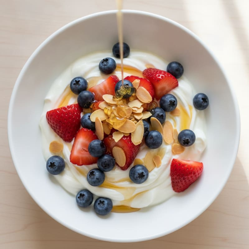 Greek Yogurt Bowl with Fresh Berries and Almonds