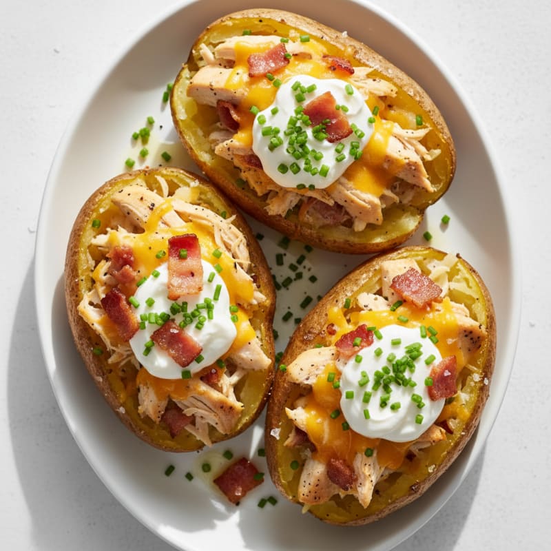 Loaded Baked Potatoes with Bacon and Chives