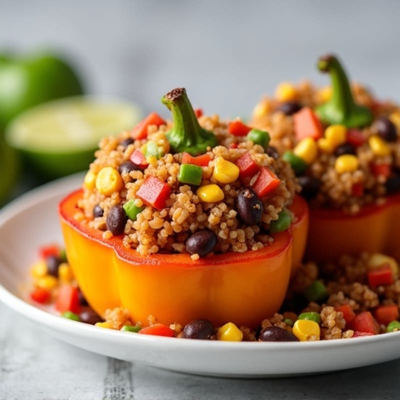 Baked Zesty Quinoa Stuffed Bell Peppers