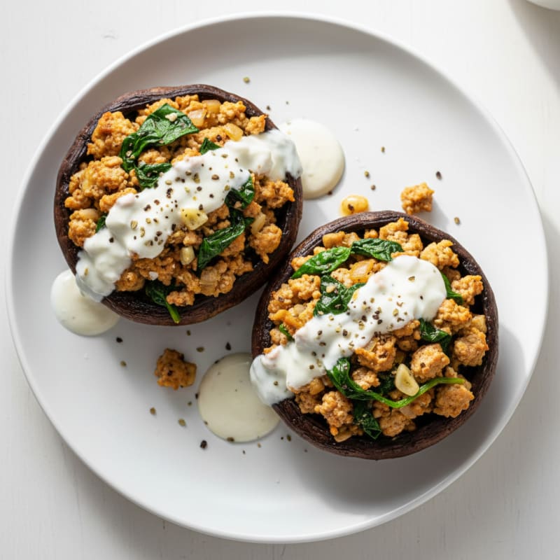 Creamy Herb-Stuffed Portobello Mushrooms