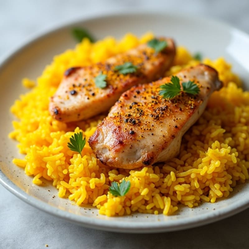 Saffron Chicken and Yellow Rice Skillet