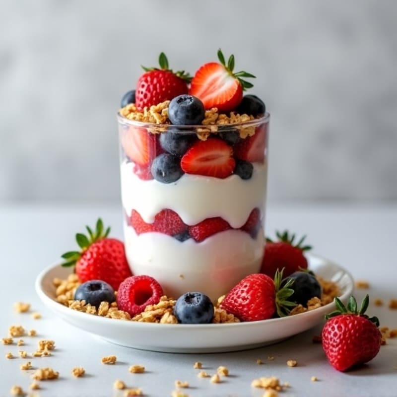 Greek Yogurt Protein Parfait with Mixed Berries