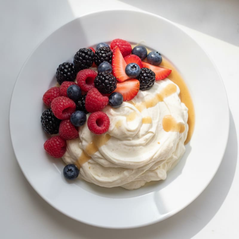 Silky Greek Yogurt Protein Mousse with Mixed Berries