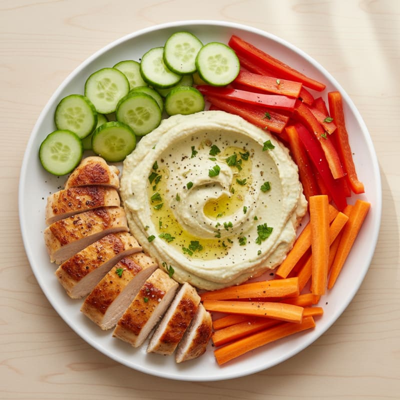 Zesty Herb Hummus and Vegetable Platter