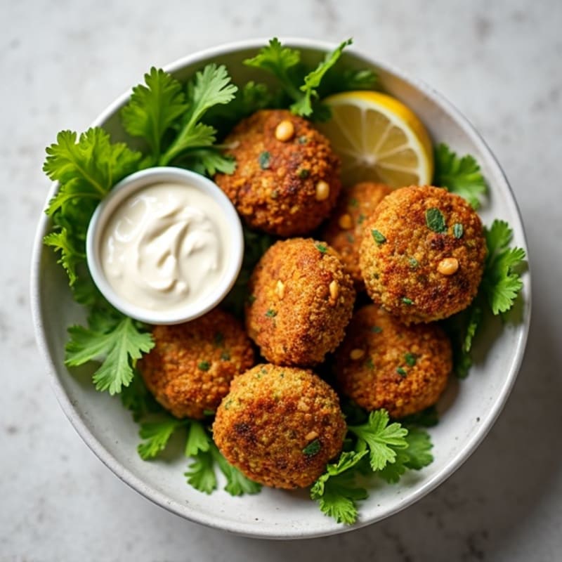 Healthy Crispy Falafel with Creamy Tahini