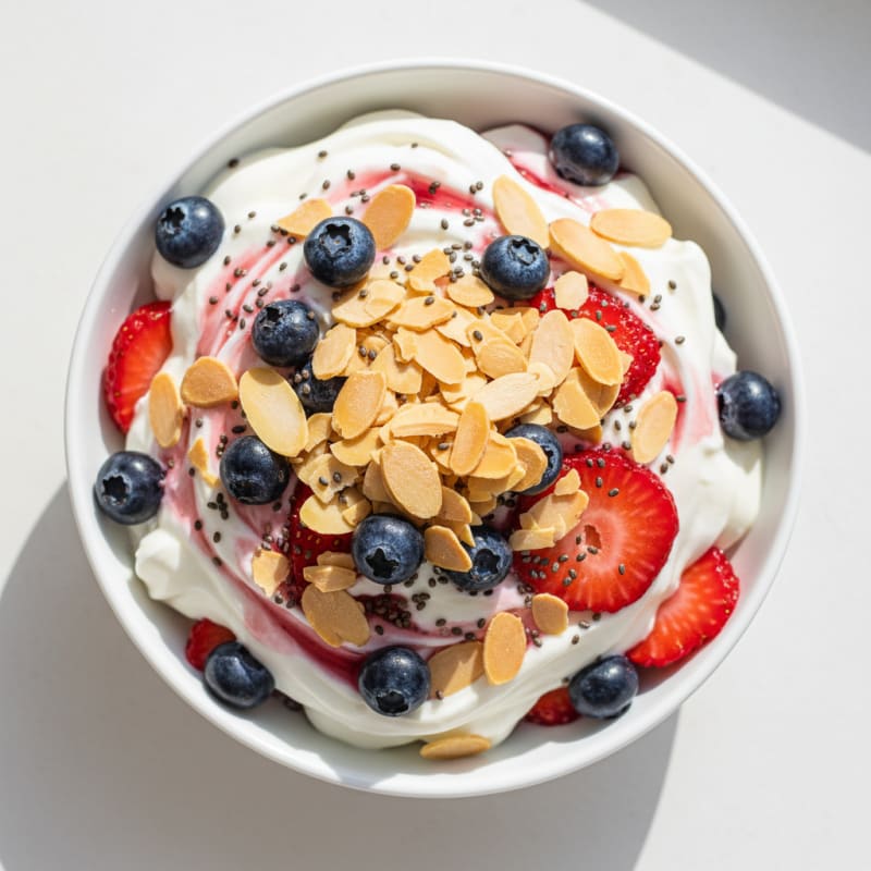 Creamy Greek Yogurt Protein Parfait with Almonds