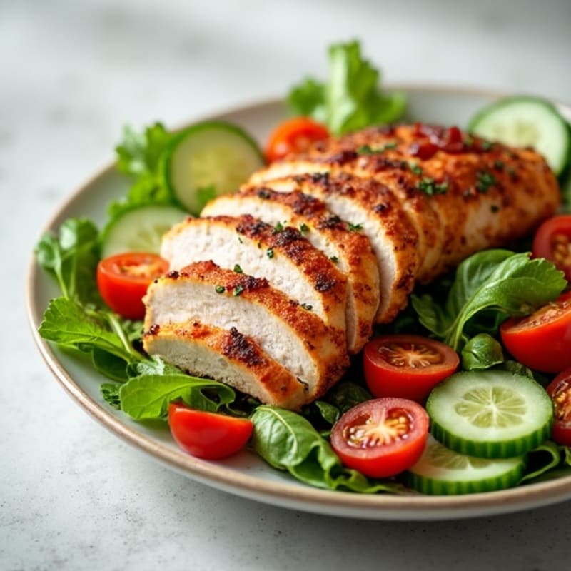 Herb-Roasted Turkey and Crispy Bacon Salad with Fresh Greens