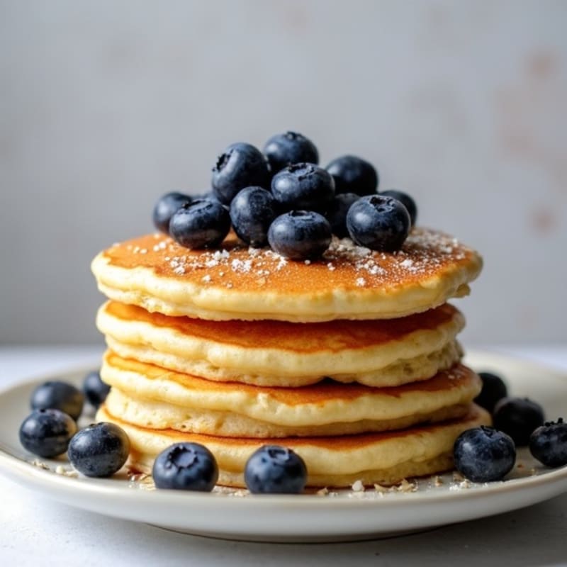 Fluffy Protein Pancakes with Fresh Berries