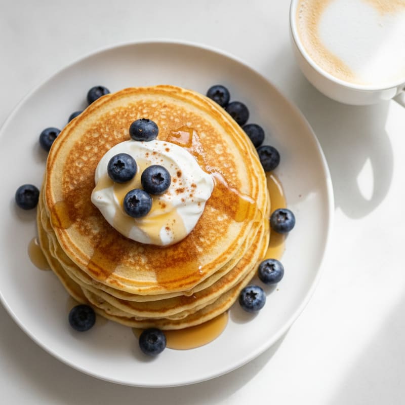 High-Protein Fluffy Vanilla Pancakes