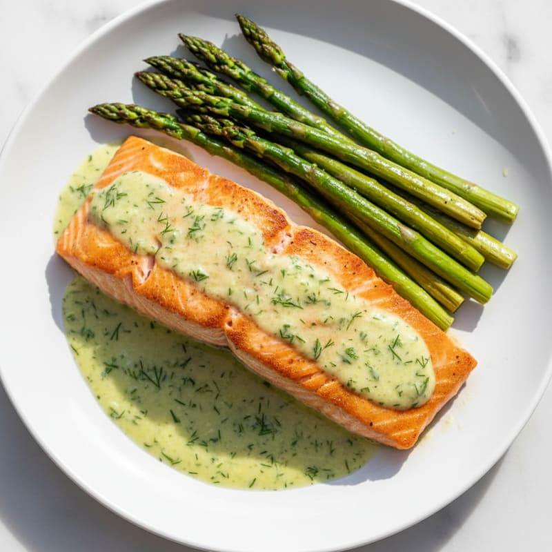 Pan-Seared Salmon with Lemon-Dill Sauce