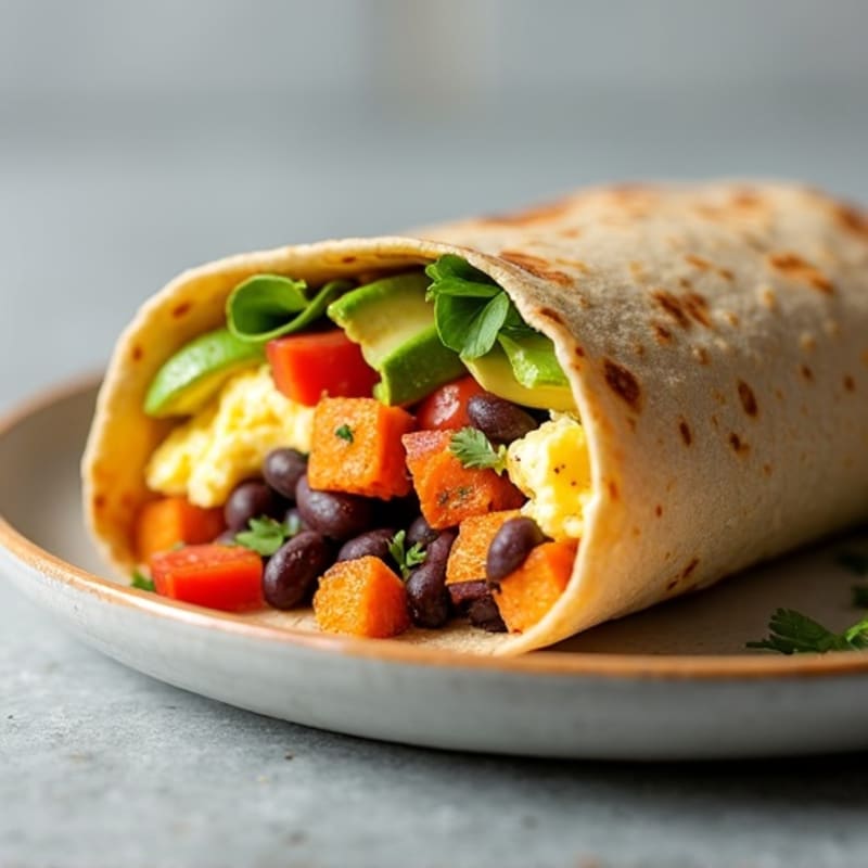 Protein-Packed Sweet Potato Black Bean Breakfast Burrito