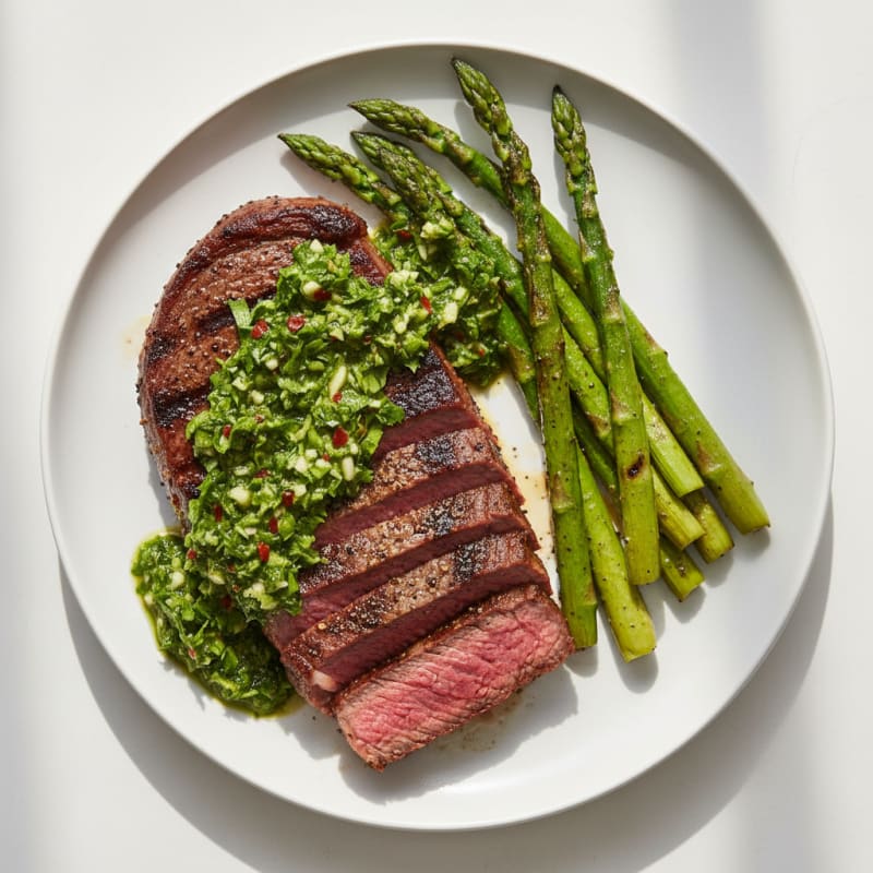 Smoky Grilled Steak with Zesty Chimichurri