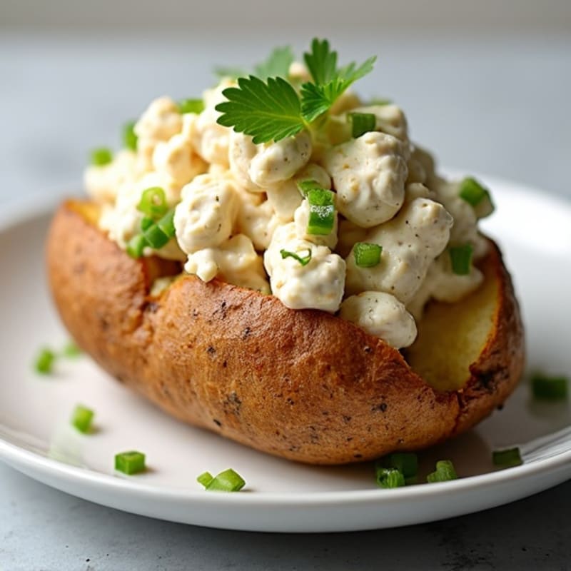 Crispy Baked Potato with Creamy Flaked Tuna Salad