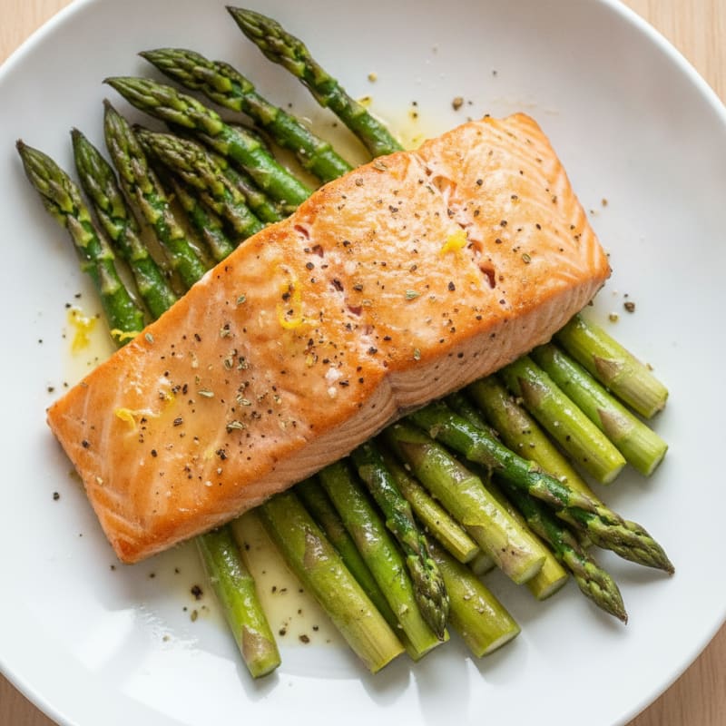 Lemon Herb Roasted Salmon with Asparagus