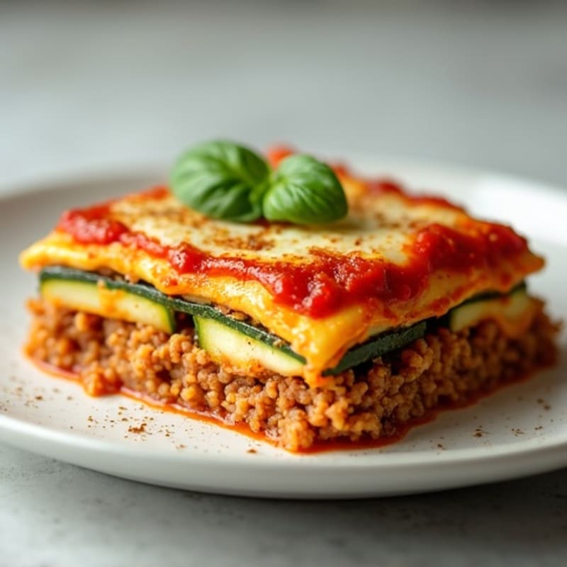Lean Ground Turkey and Zucchini Lasagna Bake