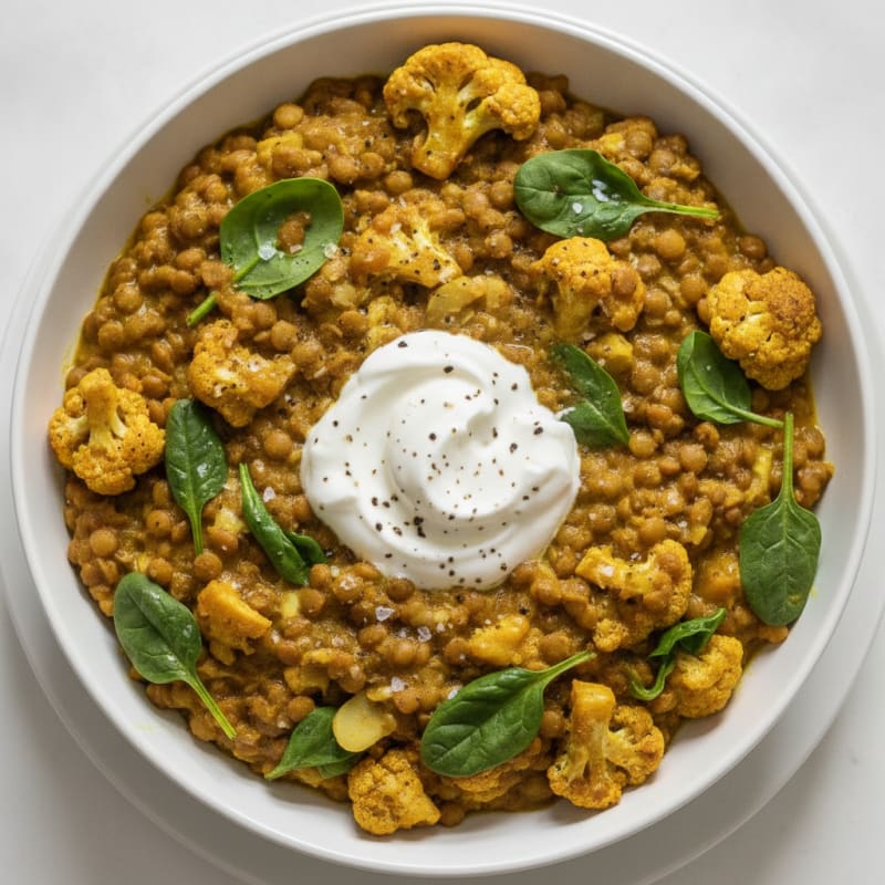 Lentil and Vegetable Curry Bowl
