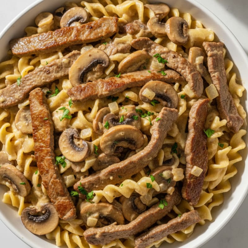 Classic Beef Stroganoff with Egg Noodles