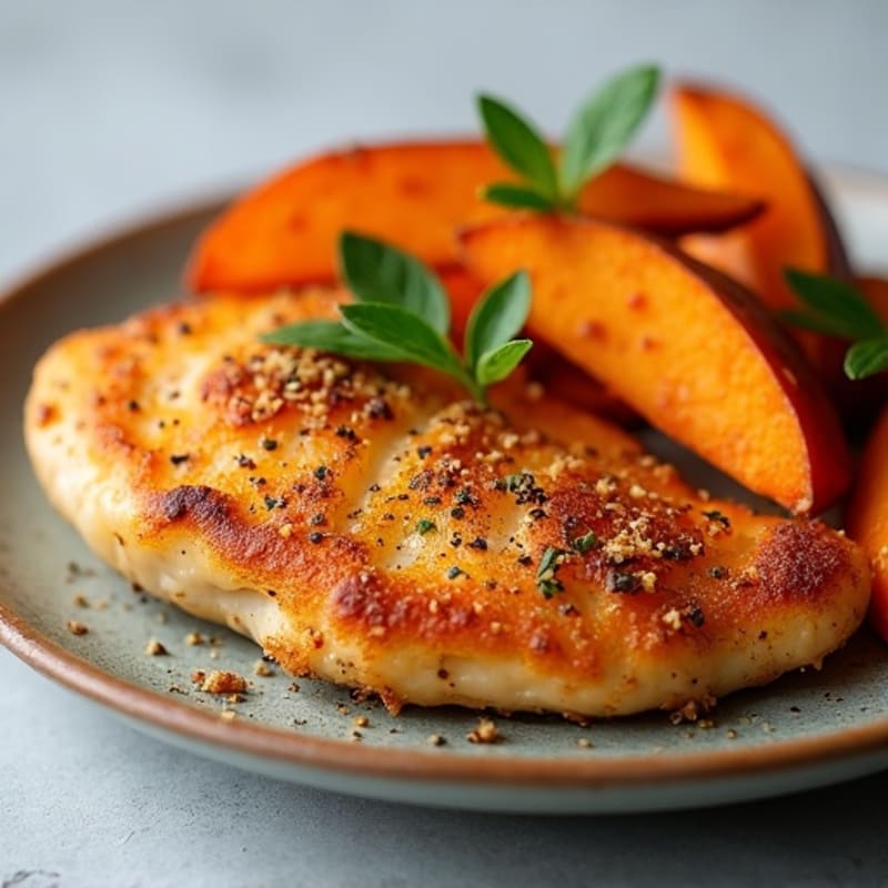 Crispy Baked Chicken with Roasted Sweet Potato Wedges