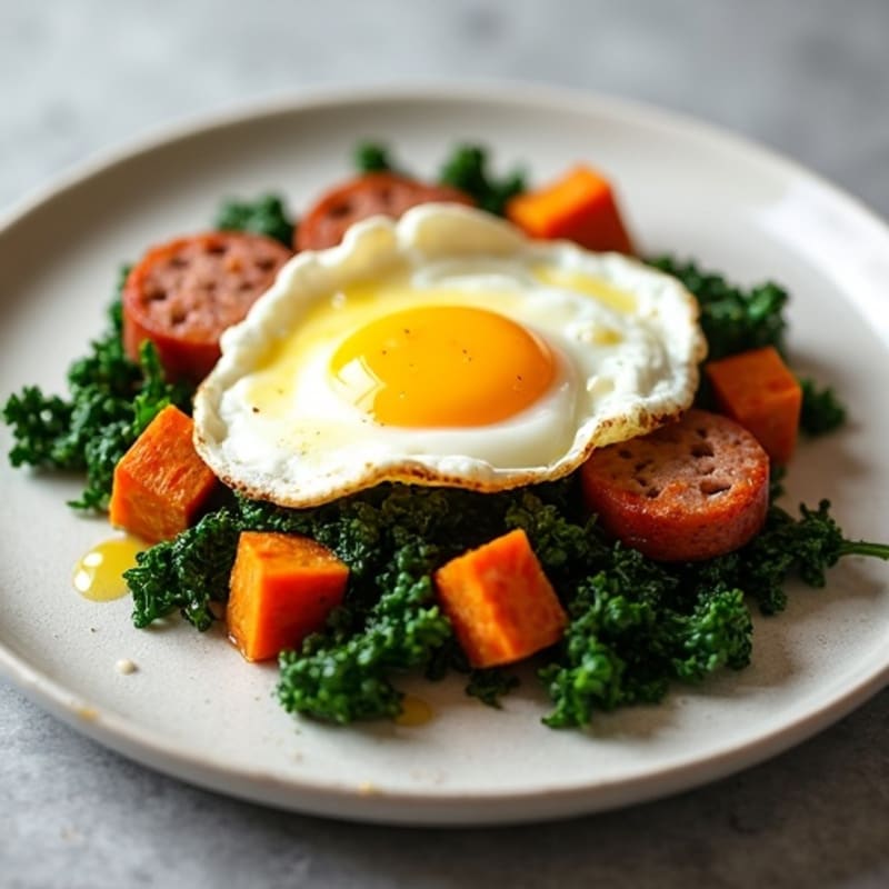 Sweet Potato and Kale Egg Hash
