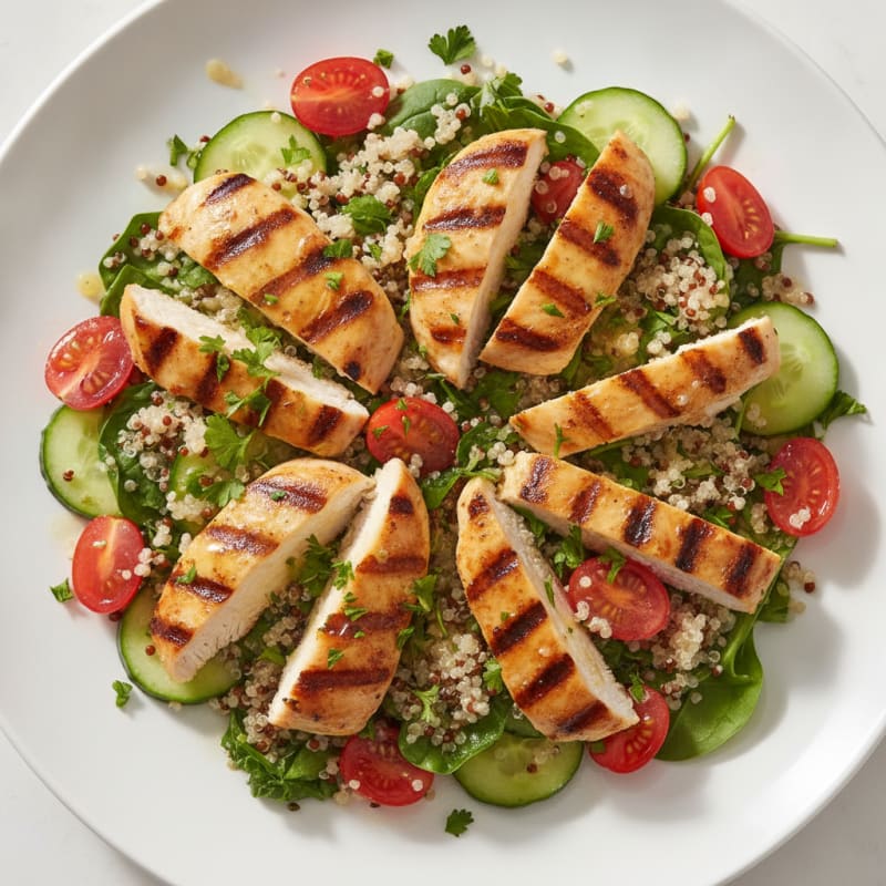 Grilled Chicken and Quinoa Salad with Lemon Vinaigrette