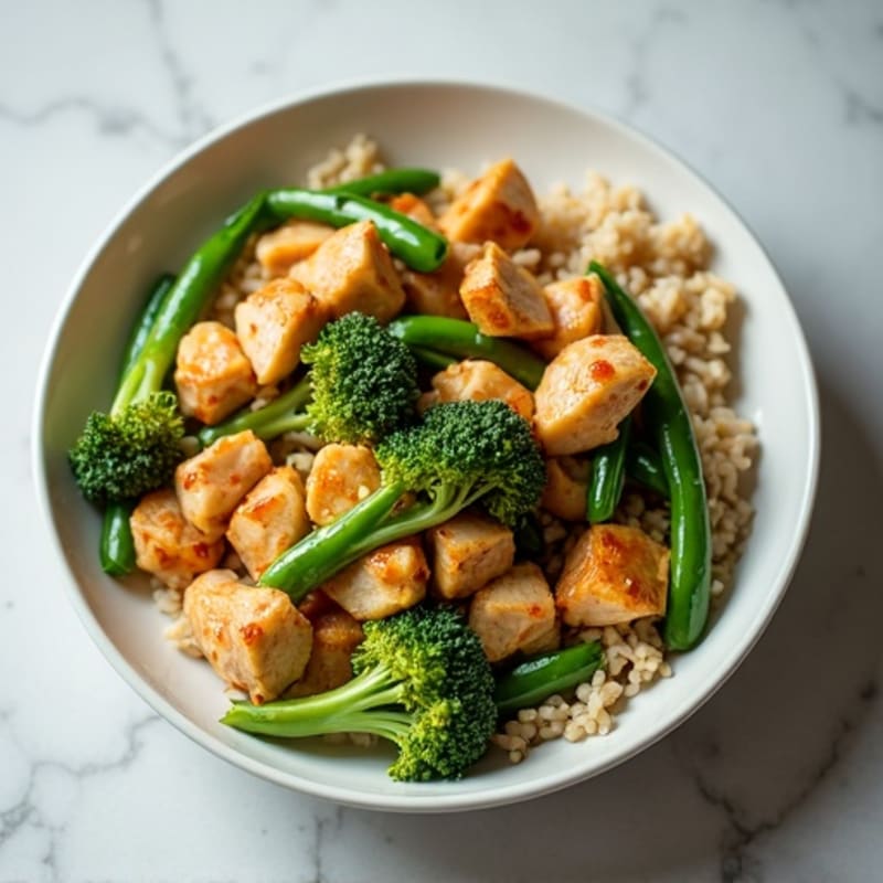 Ginger-Garlic Chicken Stir Fry with Broccoli and Snap Peas
