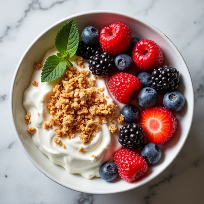 Protein-Packed Greek Yogurt Bowl with Fresh Berries and Crunchy Granola