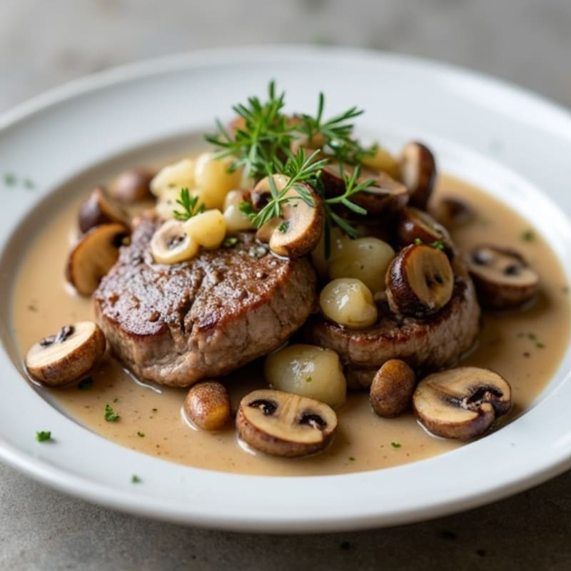 Lean Beef with Creamy Mushroom Sauce