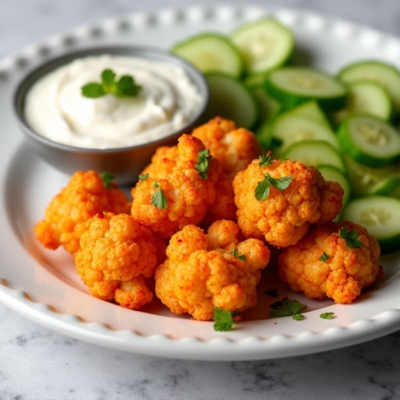 Crispy Buffalo Roasted Cauliflower Bites