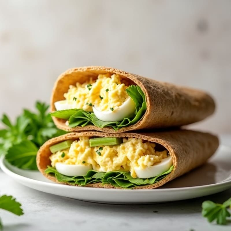 Creamy Herby Egg Salad Whole Wheat Wrap