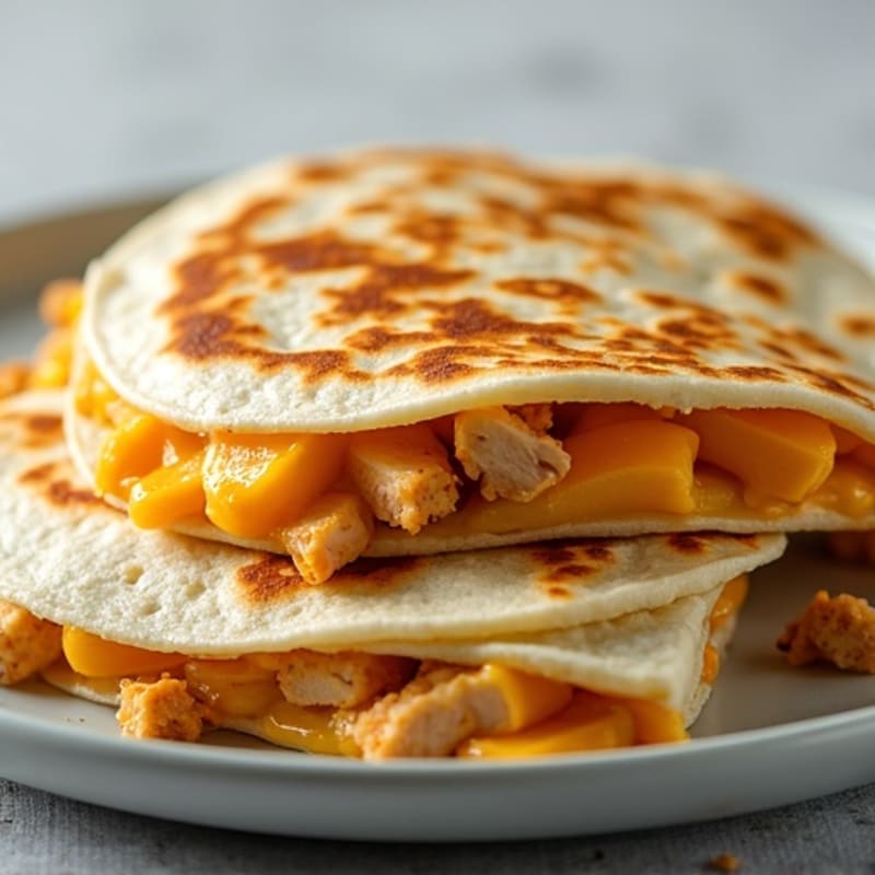 Quick Skillet Chicken and Cheese Quesadilla