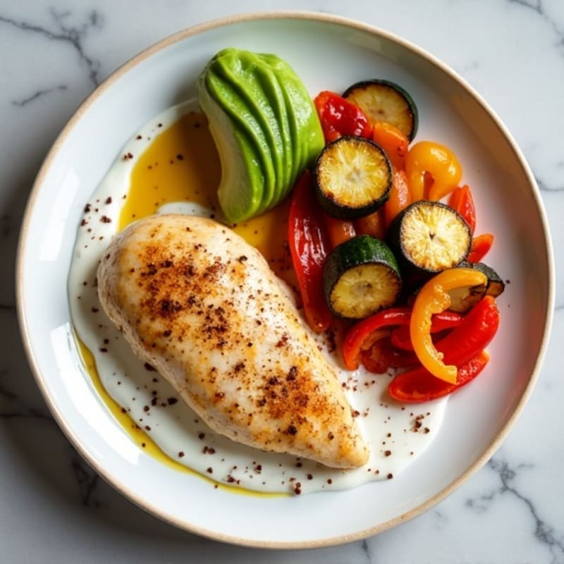 Creamy Spiced Chicken with Roasted Vegetables