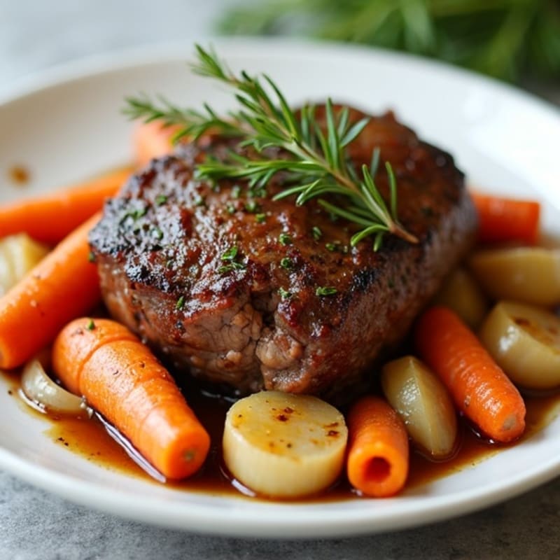 Herb-Garlic Tender Pot Roast with Root Vegetables