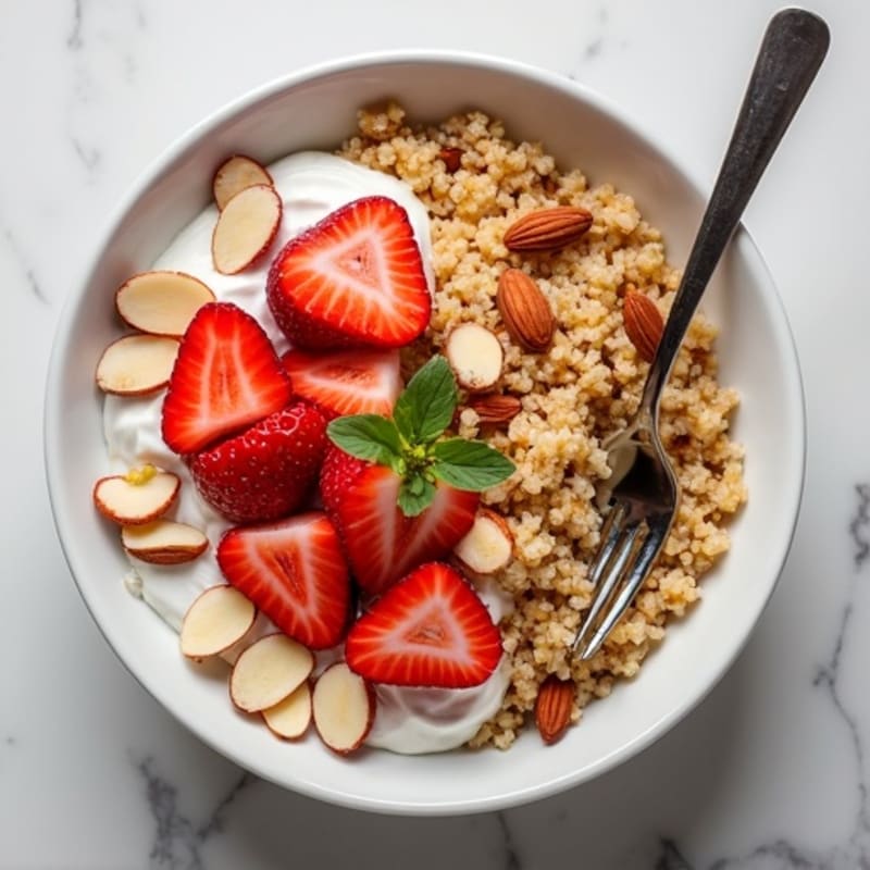 Creamy Strawberry Quinoa Bowl with Toasted Almonds