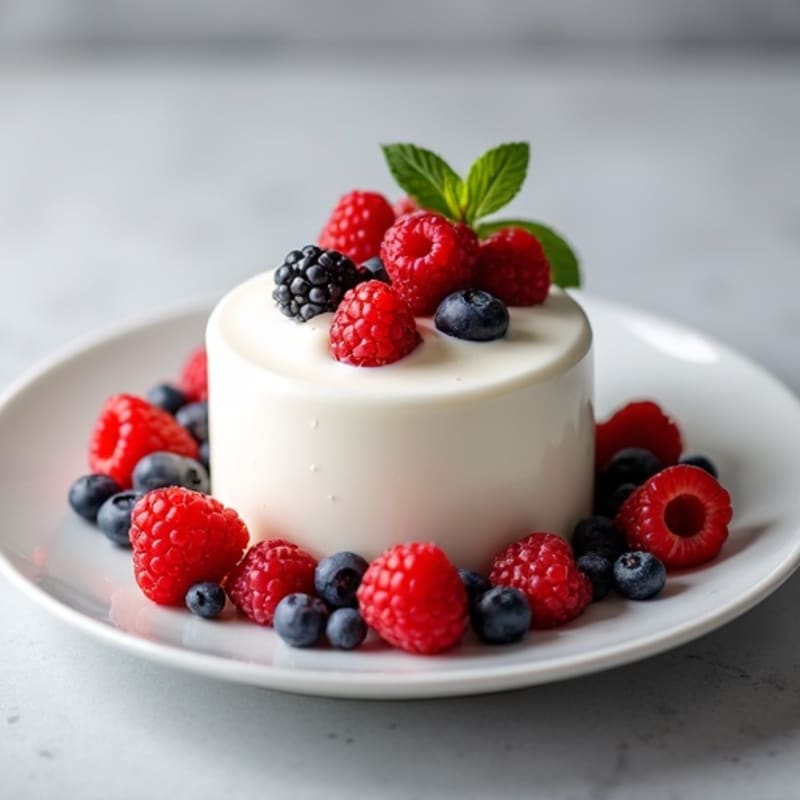 Greek Yogurt Protein Mousse with Mixed Berries