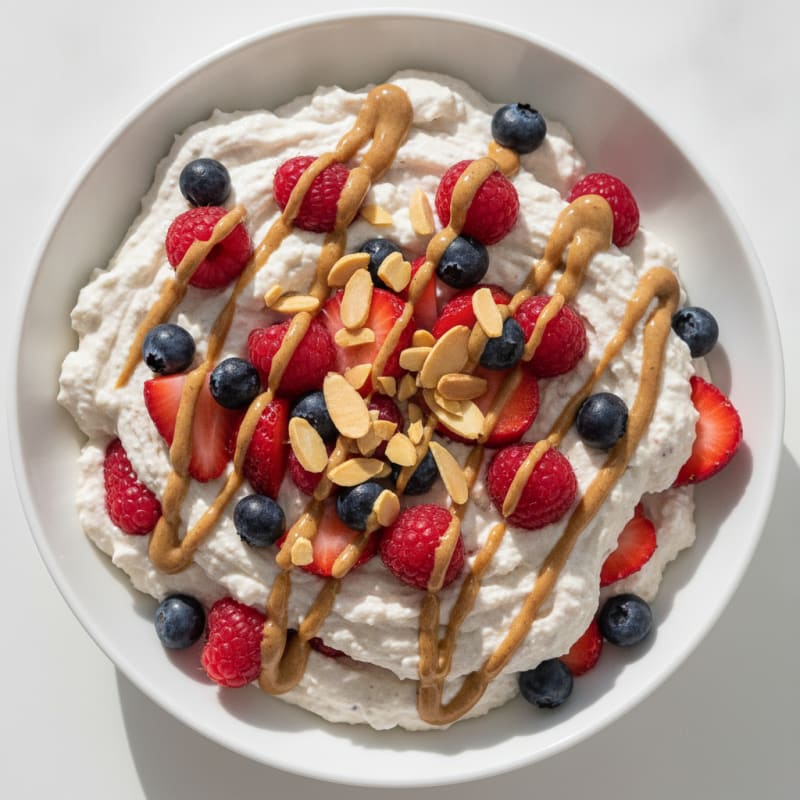 Greek Yogurt Protein Mousse with Mixed Berries