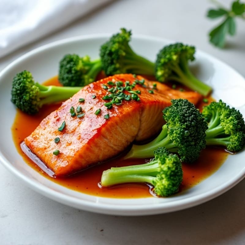 Healthy Teriyaki Glazed Salmon with Roasted Broccoli