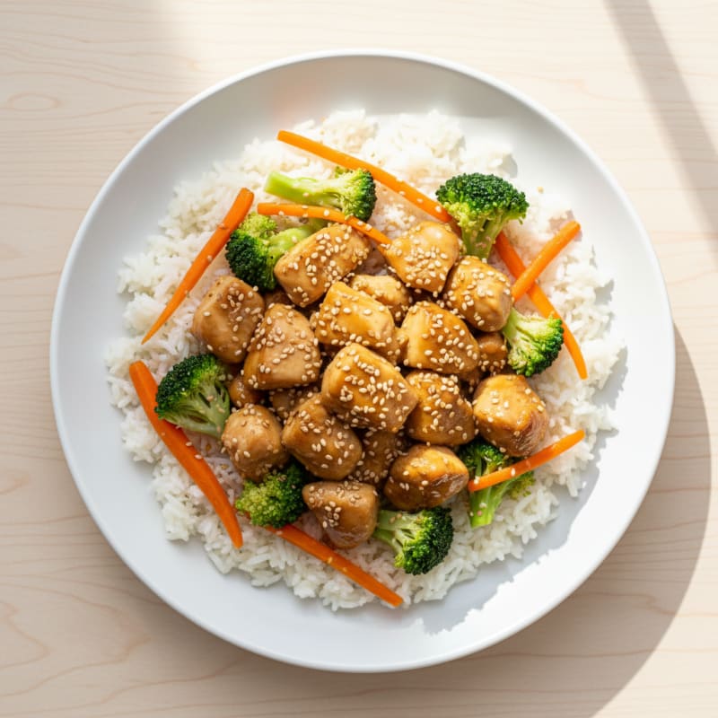 Fragrant Jasmine Rice with Toasted Sesame & Ginger Chicken